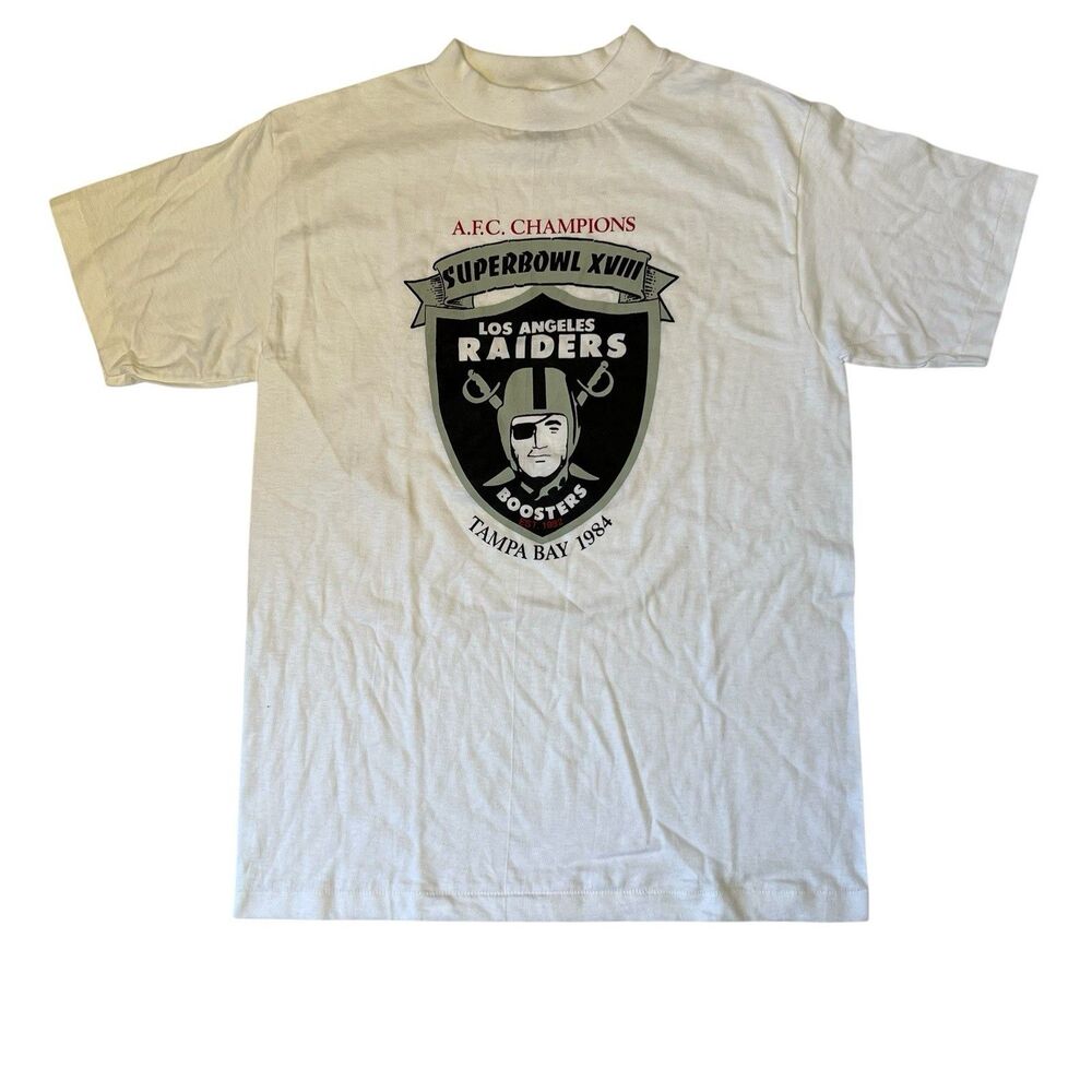1984 Los Angeles Raiders Booster World Champion T-Shirt Made In USA Large